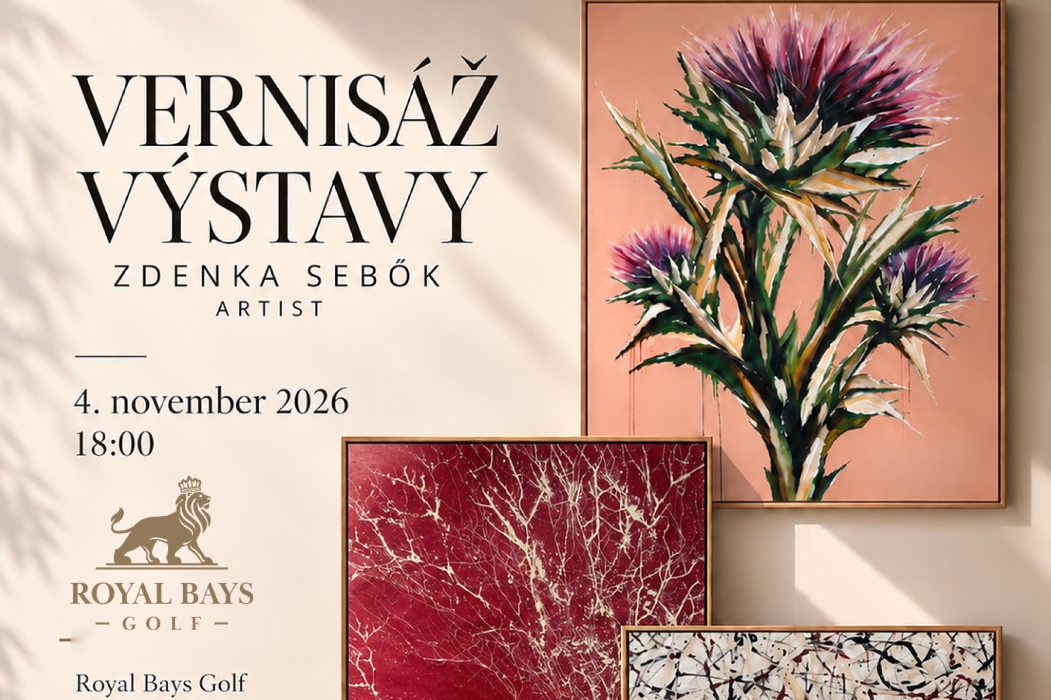 Vernisáž výstavy Zdenka Sebők, Royal Bays Golf, 4. november 2026 o 18:00